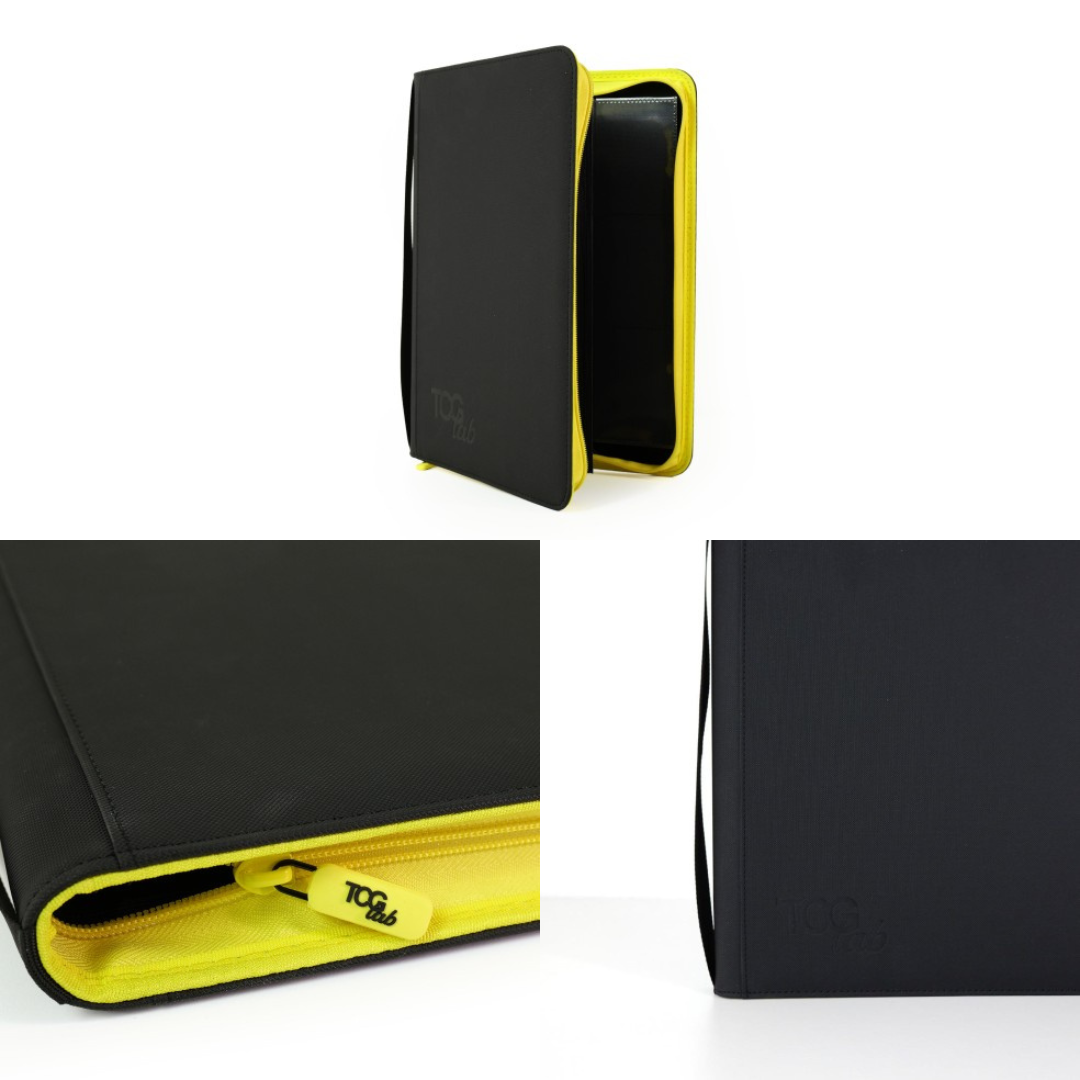 TCG Lab Album Binder 9 Tasche con Zip Gialla 468 Slot - Nero
