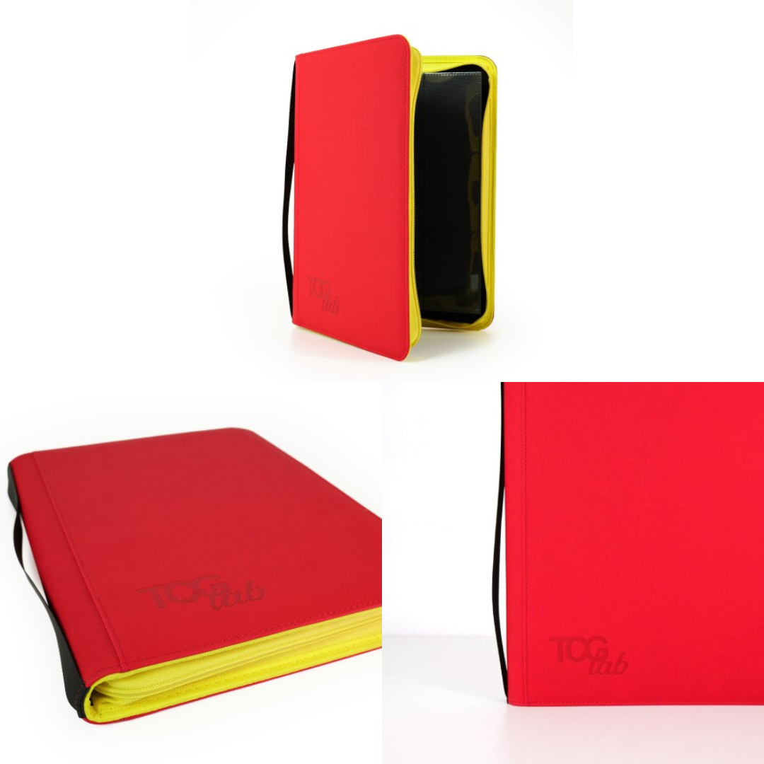 TCG Lab Album Binder 9 Tasche con Zip Gialla 468 Slot - Rosso