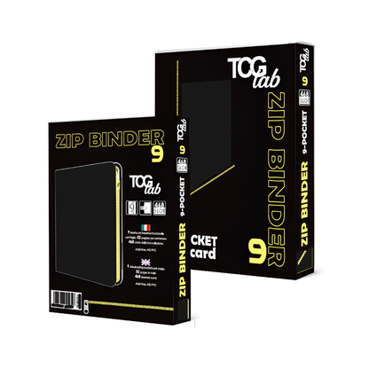 TCG Lab Album Binder 9 Tasche con Zip Gialla 468 Slot - Nero