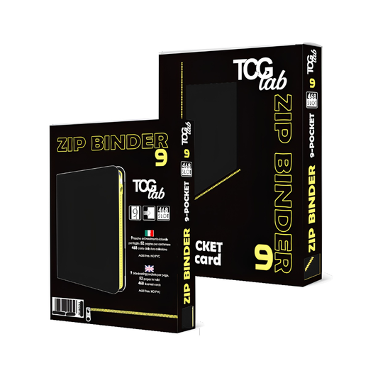 TCG Lab Album Binder 9 Tasche con Zip Gialla 468 Slot - Nero