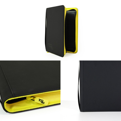 TCG Lab Album Binder 9 Tasche con Zip Gialla 468 Slot - Nero