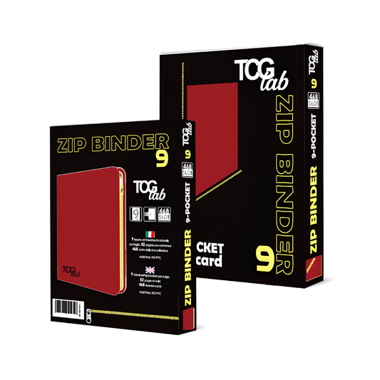 TCG Lab Album Binder 9 Tasche con Zip Gialla 468 Slot - Rosso